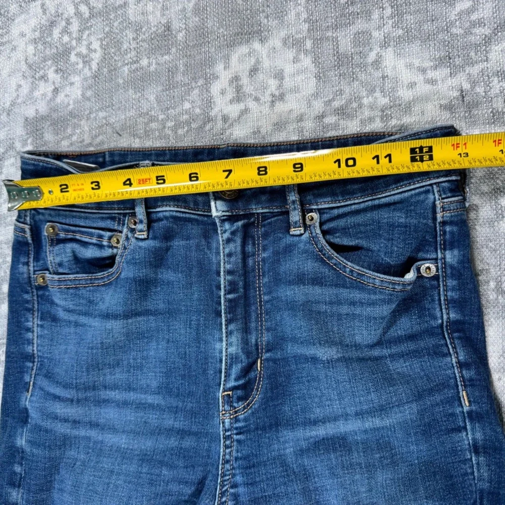 American Eagle Hi-Rise Flare Jeans Medium Wash Size 2 Regular Stretch Denim - Picture 4 of 11